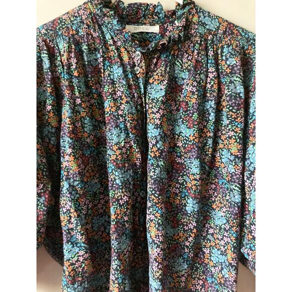 DOEN Rose Top in Navy Lady Bird Floral Print XS - Picture 8 of 12